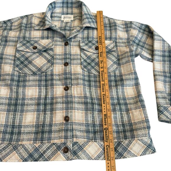 Boston Traders Tweed Plaid Flannel Button Up Shacket Jacket Women's‎ Size L - Picture 6 of 11